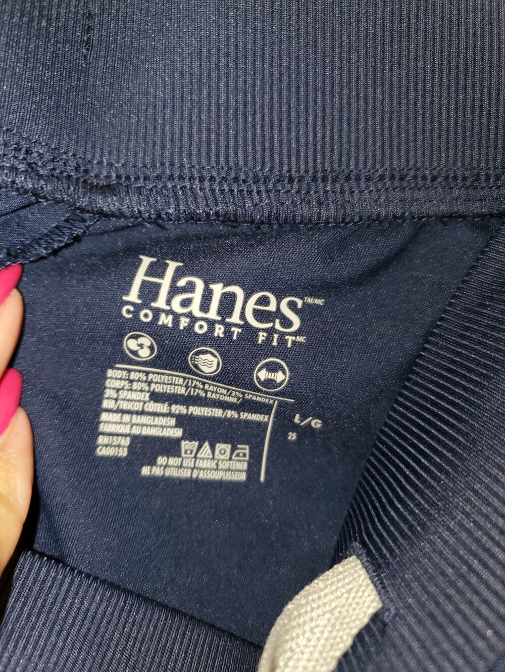 Hanes Women's Navy V-Neck Scrub Top & Pants Set Size Large - Picture 3 of 4